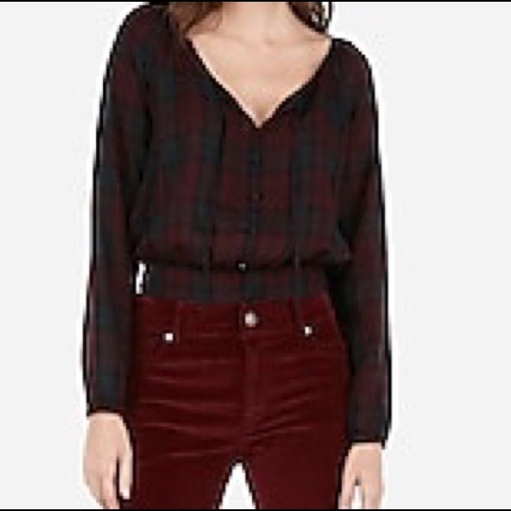 NWT Express Women's Peasant Crop Top Size Large
